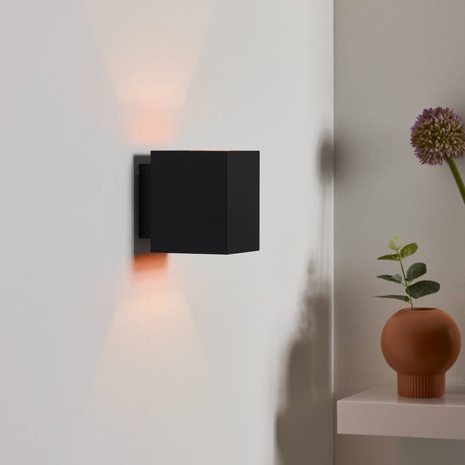 Lucide Wandlamp Xera, zwart, 10 cm, downlight, aluminium