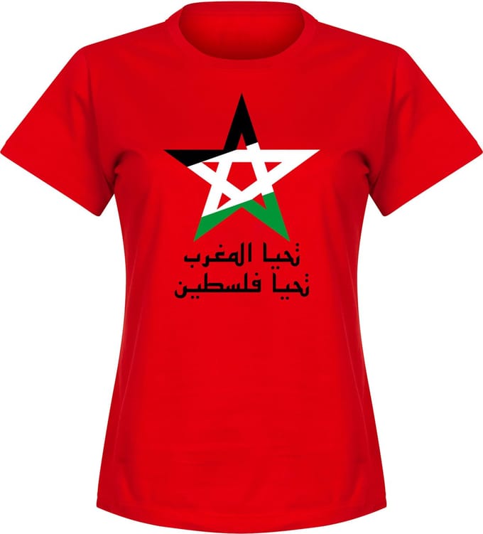 Viva Marokko Palestina Dames T-Shirt - Rood - M