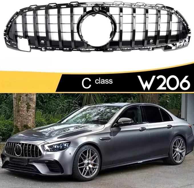 Sport Grill Compatibel Met Mercedes C-Klasse W206 Zwart