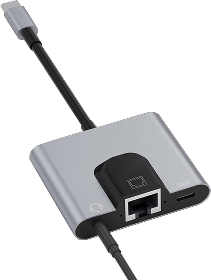 Ethernet Adapter USB C - Netwerk Hub Audio - Stabiel Internet Gebruiken - Met 3.5mm Audio Poort