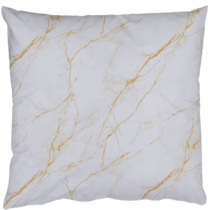 Sierkussens - Kussentjes Woonkamer - 60x60 cm - Wit - Marmer - Goud - Luxueus