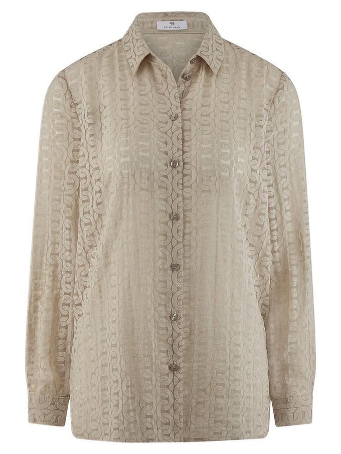 Blouse lange mouwen Van Peter Hahn beige