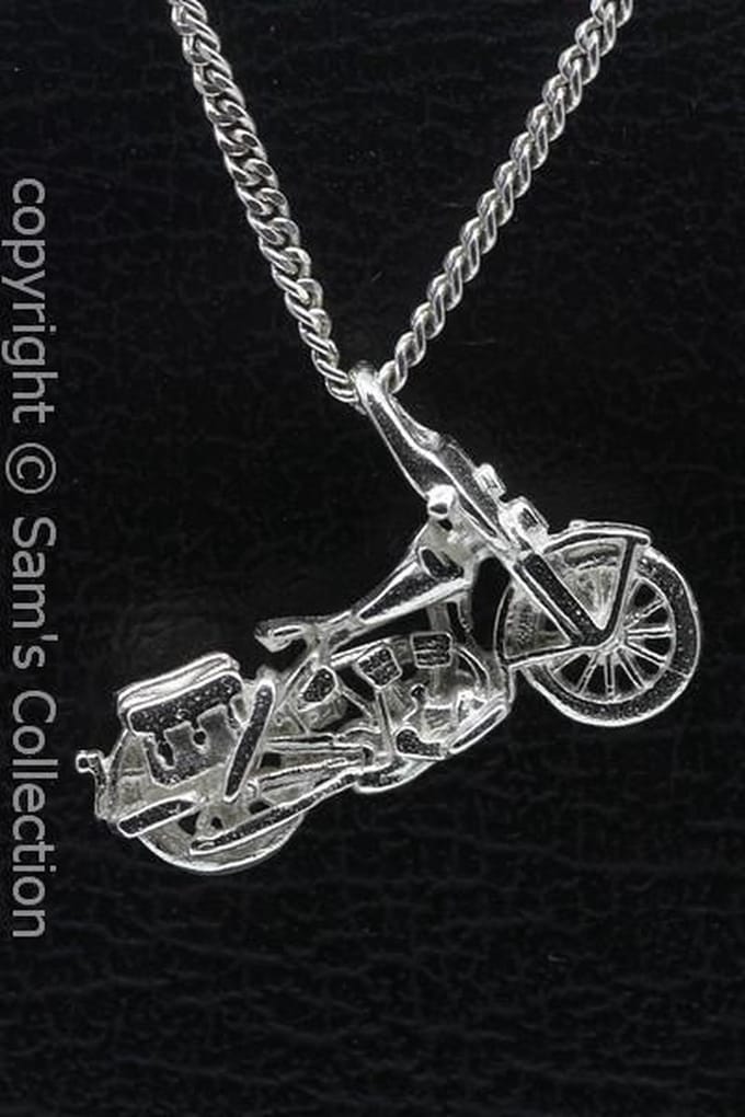 Zilveren Harley Liberator motor ketting hanger
