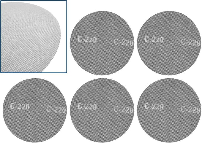 GEKO Schuurgaas 225mm - klittenband - P220 korrel - Set van 5 - Stofvrij ontwerp