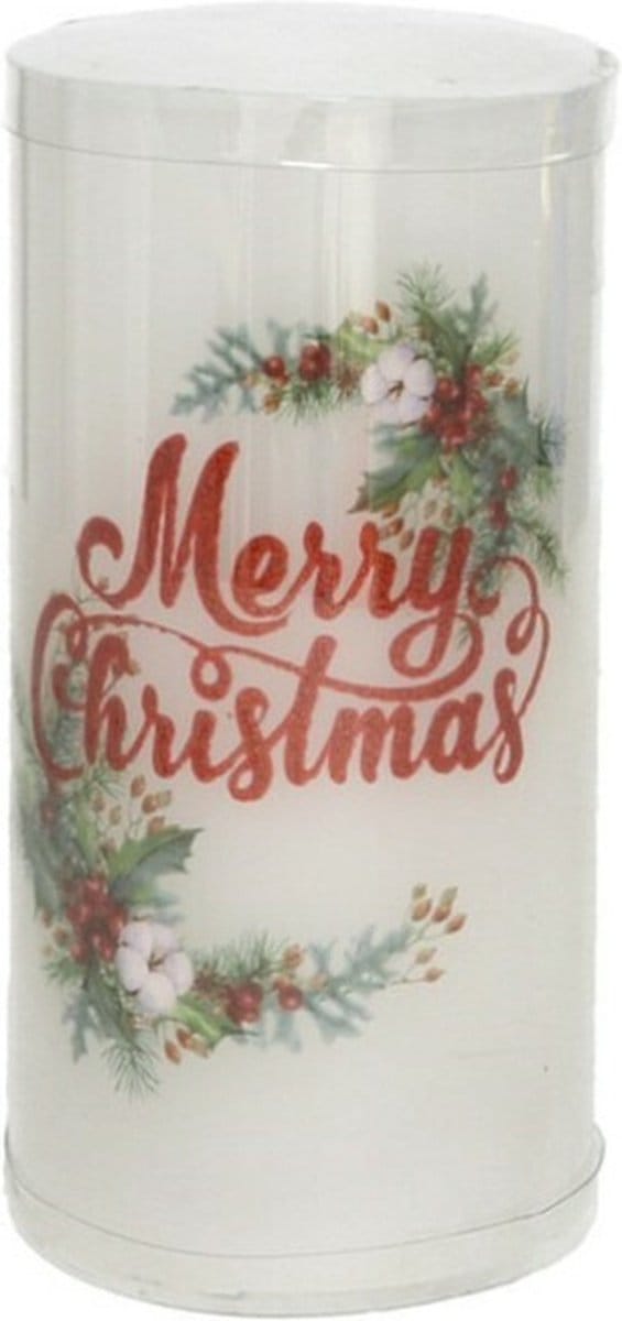 Gerimport - LED kaars/stompkaars - Merry Christmas - H15 cm
