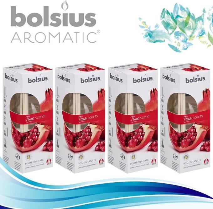 Bolsius Geurstokjes True Scents Pomegranate 4x45 ml - Voordeelverpakking