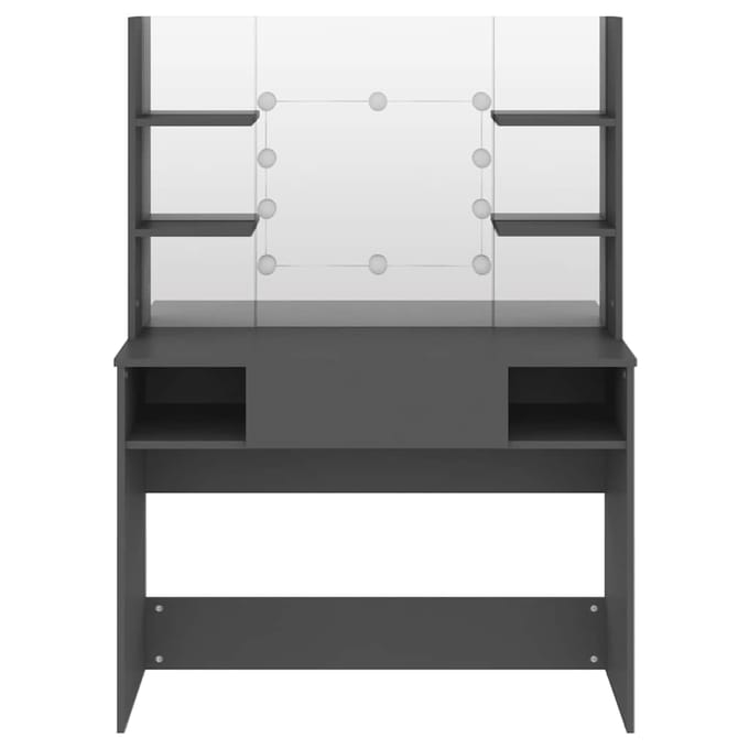vidaXL - Kaptafel - met - LED-verlichting - 100x40x135 - cm - MDF - grijs