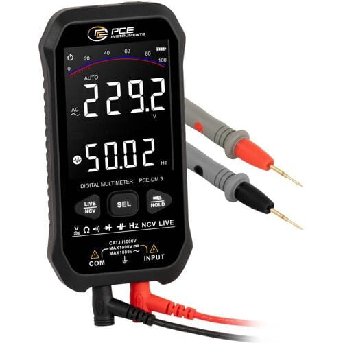 PCE Instruments PCE-DM 3 Multimeter Digitaal Datalogger CAT III 1000 V Weergave (counts): 9999
