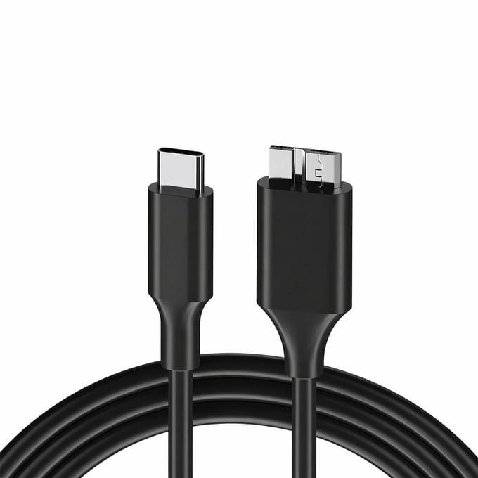 USB-C naar Micro USB-B Kabel – Micro B 3.0 / 5Gbps – HDD & SSD Kabel voor Externe Harde Schijf – 1 Meter – Zwart