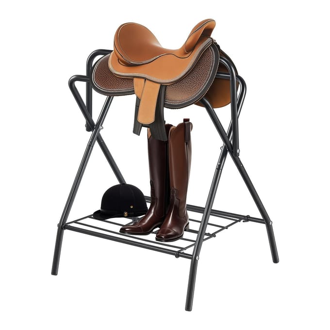 Porte-selle pliant Portable Autoportant Support de selle de cheval 132 lbs