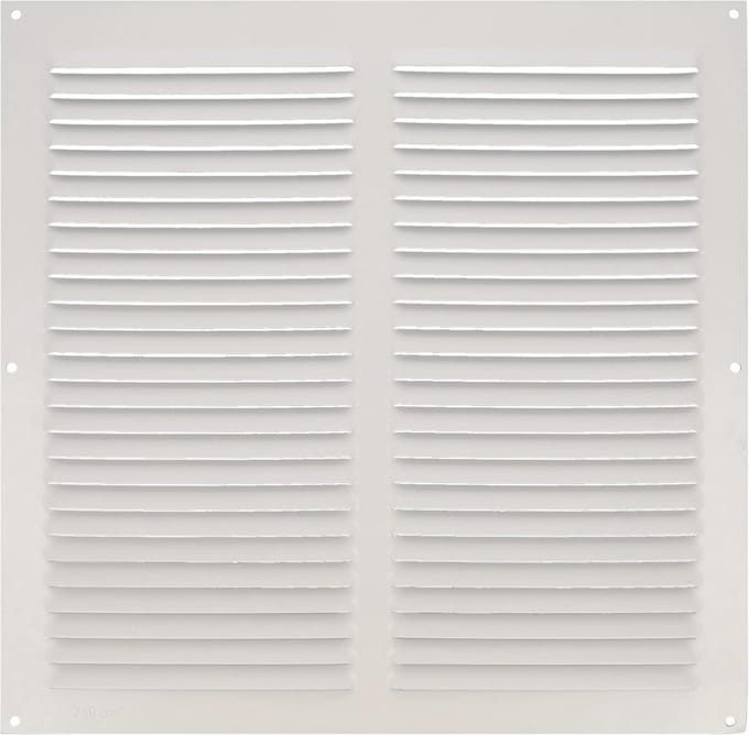 Ventilatierooster met muggennet 300 x 300 mm - Wit aluminium