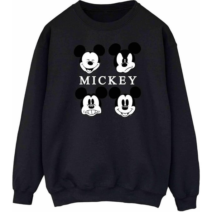 Disney Dames/Dames Mickey Mouse Hoofd Sweatshirt (Zwart)