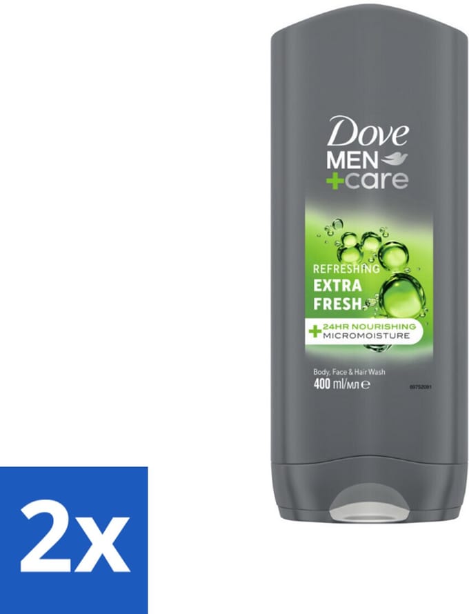 Dove Douchegel Men+ Care Extra Fresh 400 ml - Voordeelverpakking - 2 stuks