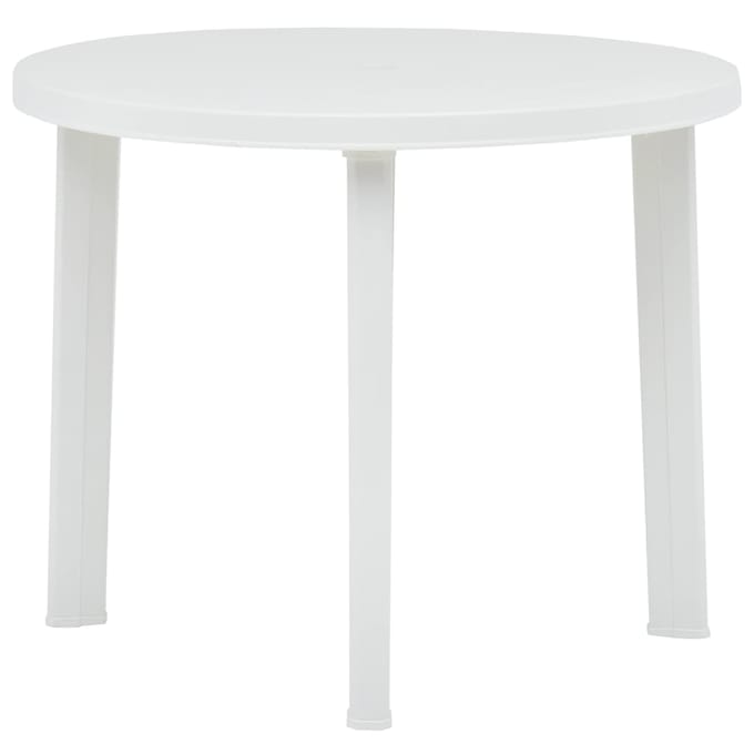 vidaXL - Tuintafel - 89 - cm - kunststof - wit