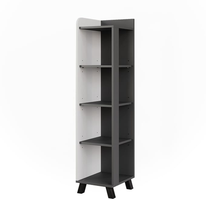 Vicco Karen Badkamermeubel – 30 x 128 cm met compartimenten Antraciet/wit