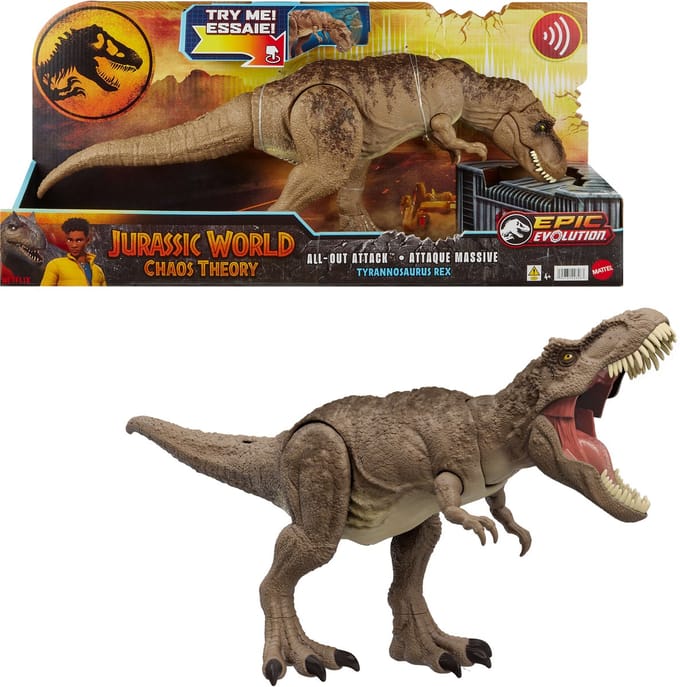 Mattel Jurassic World Chaos Theory All Out Attack T-rex. Dinosaurussen