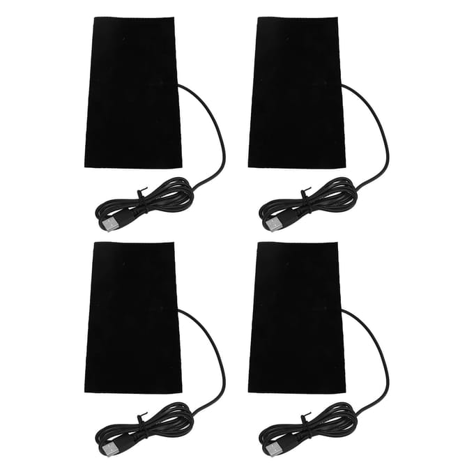 4 stuks USB Verwarmingskussen Multifunctioneel Koolstofvezel Wasbaar Elektrisch Verwarmingskussen voor Schouder Nek black