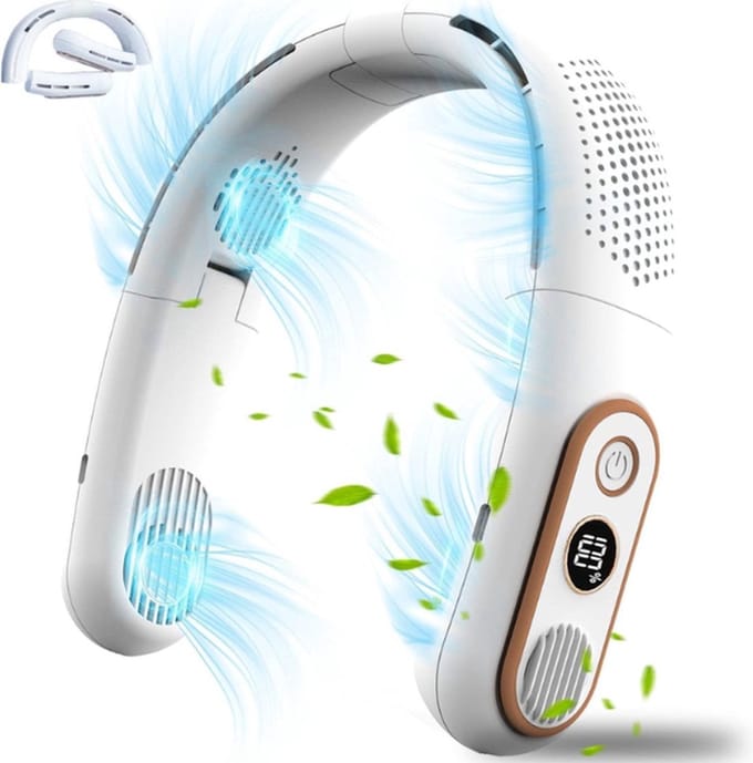 Nekventilator - Ventilator - Verkoeling - Draagbaar - USB Oplaadbaar - 198D x 48B x 207H - Groen