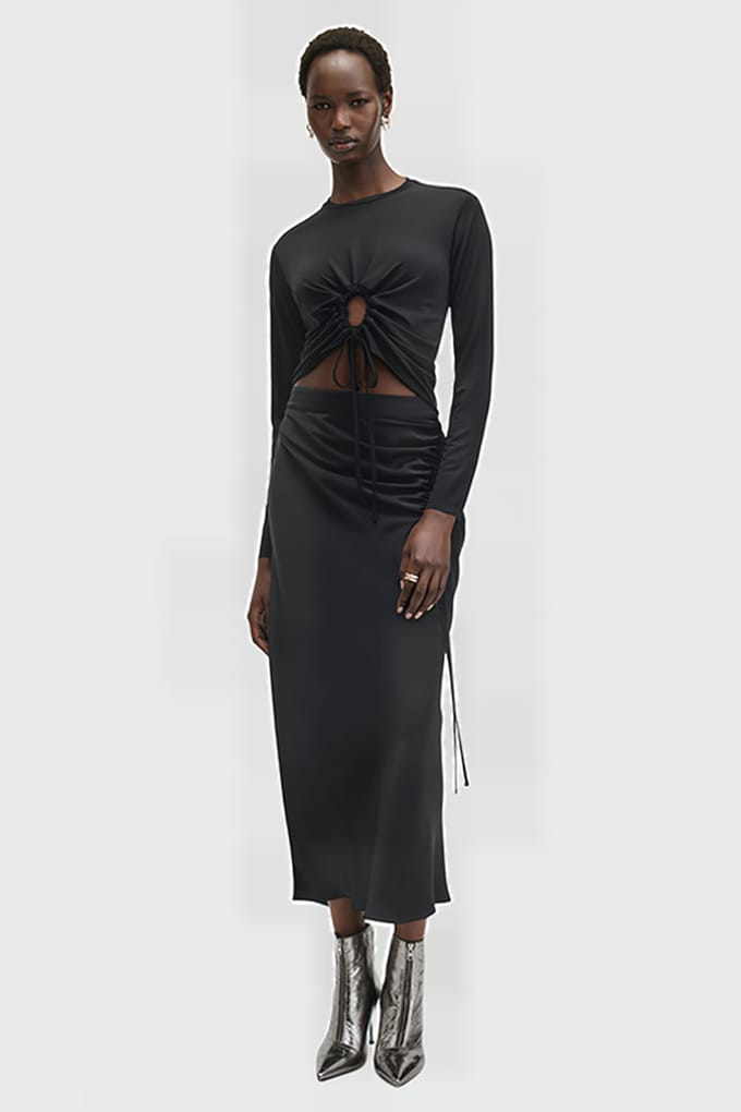 AllSaints Xylia Ls Top Black Taglia: 8 | Magliette intime Outlet | Donna | Nero