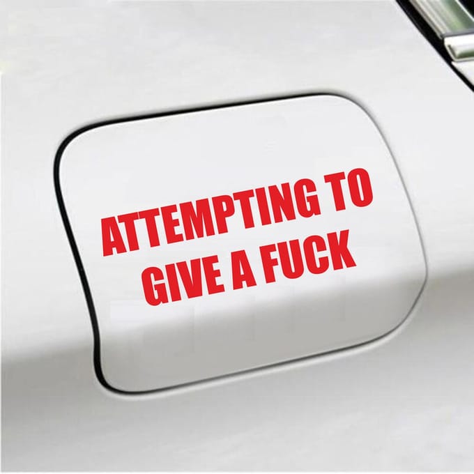 Bumpersticker - Attempting To Give A Fuck - 5,1 X 14,8 - Rood