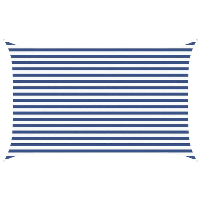 vidaXL - Zonneschaduw - Blauw - en - Wit - 2,5 - x - 4 - m - 100% - Polyester - Oxford
