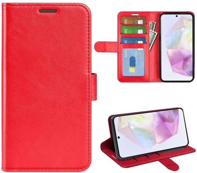 MobyDefend Hoesje - Geschikt voor Samsung Galaxy A36 / Galaxy A56 - Wallet Book Case (Sluiting Achterkant) - Rood