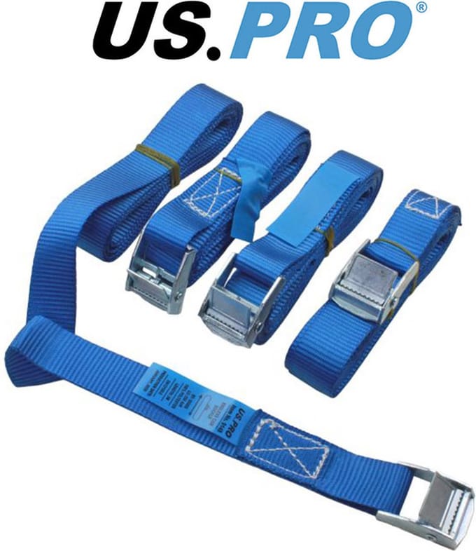 Sjorband / spanband met gesp 25 mm x 3 meter 4-delig