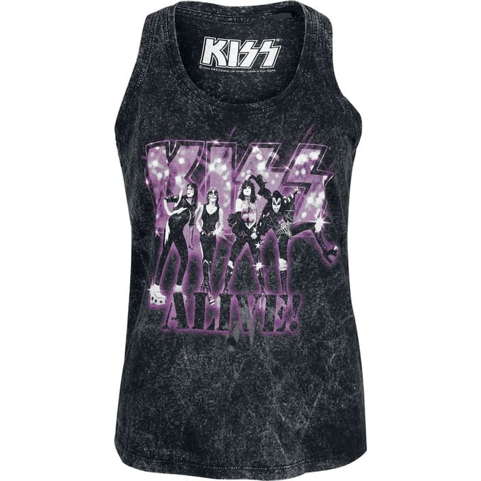 Kiss Top - Alive - S tot XL - voor Vrouwen - antraciet