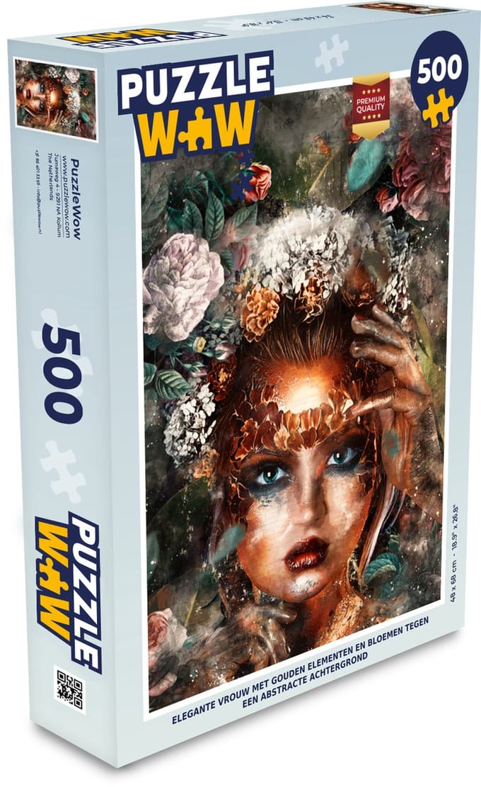Puzzel Bloem - Make up - Goud - Legpuzzel - Puzzel 500 stukjes