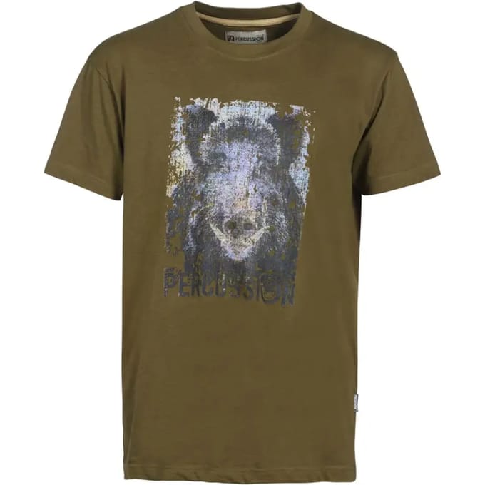T-shirt bedrukt met wild zwijn PERCUSSION