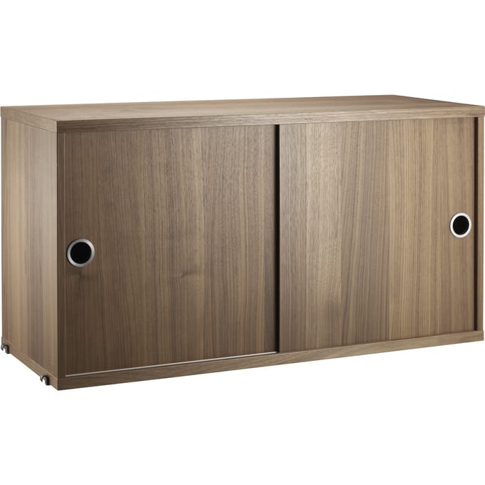 String Furniture - Kast met schuifdeuren - Diepte 30 cm - Notenhout - bruin