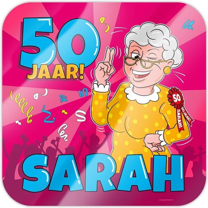 Huldeschild - Sarah cartoon