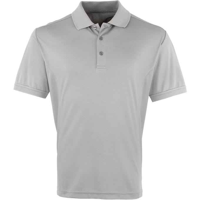 Premier Heren Coolchecker Pique korte mouw Polo T-Shirt (Zilver)