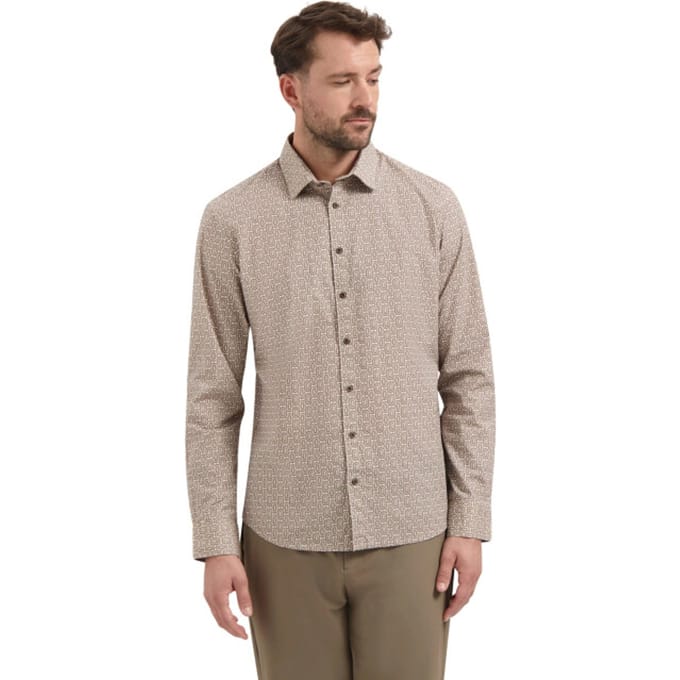 No Excess Shirt Stretch Allover Printed Red Wine Größe: S | Casual hemden Outlet | Herren | Rot