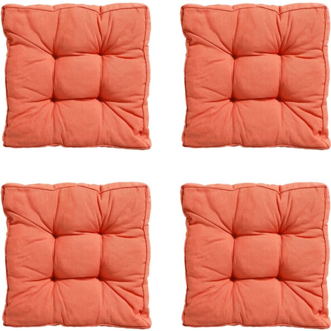 Madison - Zitkussen Florance Panama flame orange - Ca. 47x47 cm - Set van 4