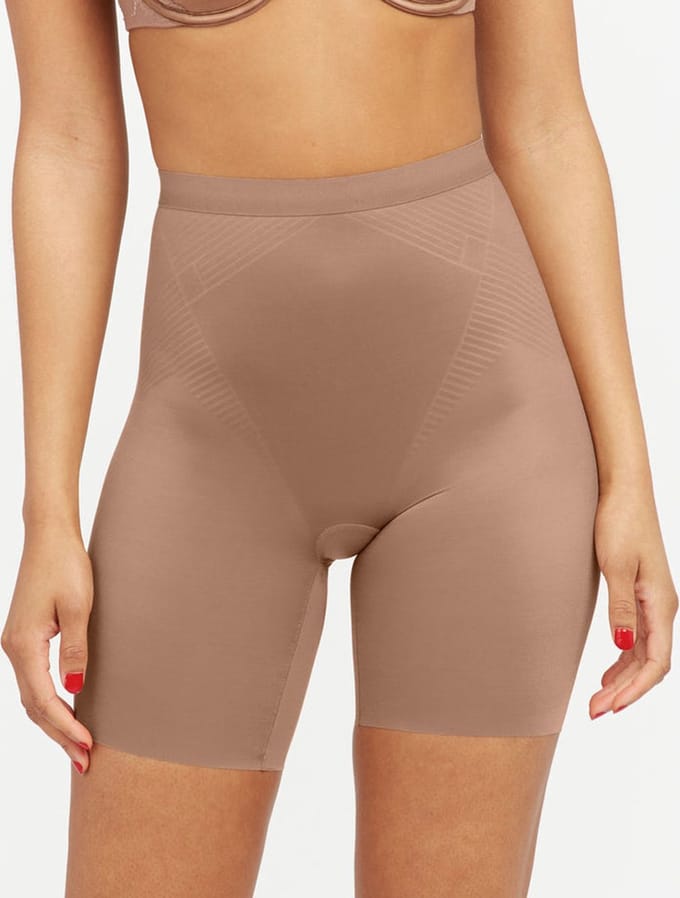 SPANXshape™ Invisible Mid-Thigh Short | Kleur Cafe au Lait (Dark Nude) I Maat S