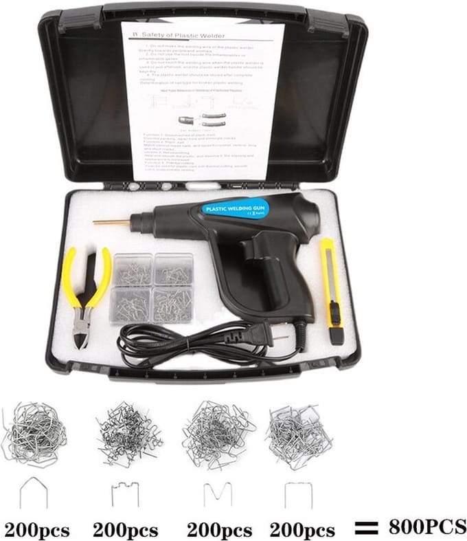 Plastic Lasmachine - Plastic Nietmachine - Plastic Nietmachine Elektrisch - Plastic Reparatie Set - Incl. Opberg Doos - Incl. 400 Nietjes