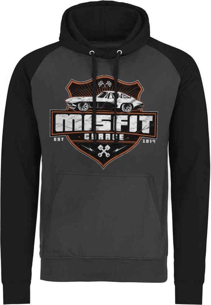 Misfit Garage Hoodie/trui -L- Vette Grijs/Zwart