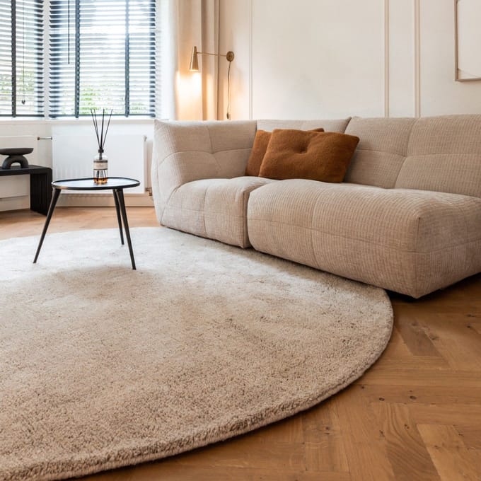 Rond berber vloerkleed Beige Nador - Rond 160 Ø - (M)