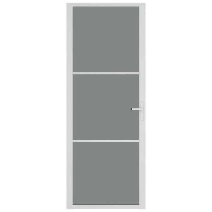 vidaXL - Binnendeur - 76x201,5 - cm - ESG-glas - en - aluminium - wit