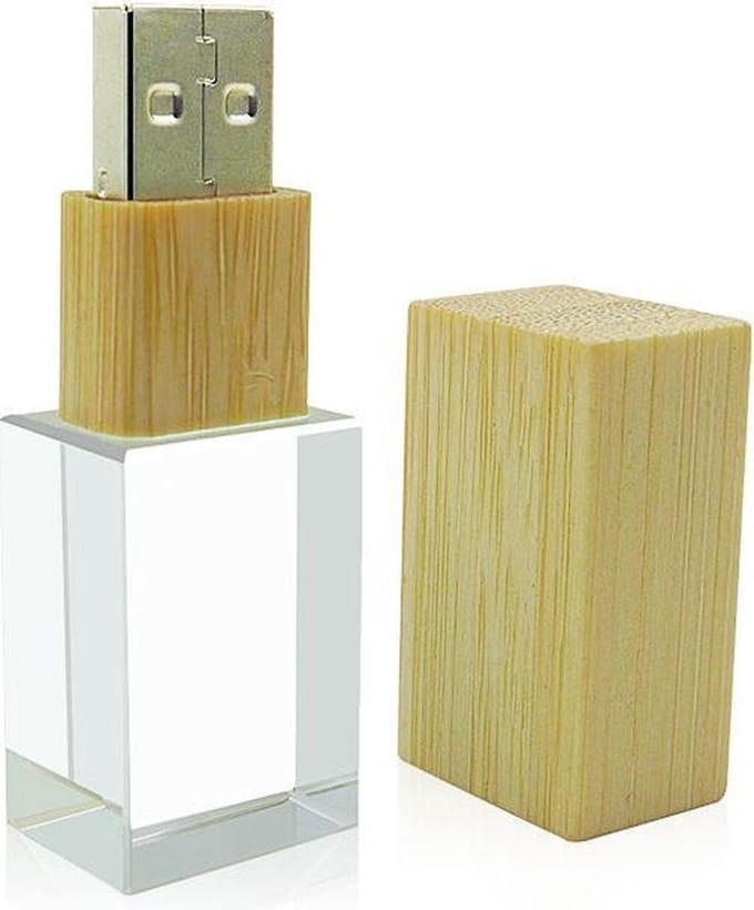 Ulticool USB-stick Glas Hout - 16 GB - Bruin