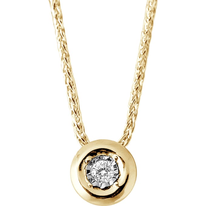 Ketting Diamond Solitaire 0020 Cts Serti Illusion 0,50 Cts Yellow Gold