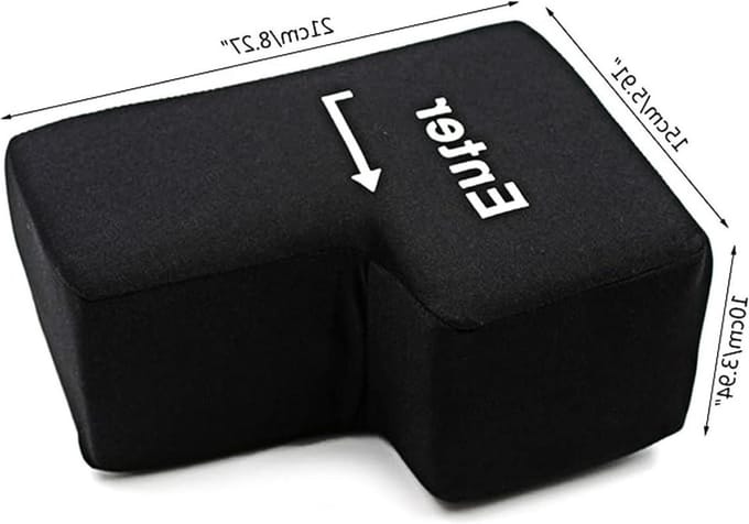 Grote Enter Knop - Druk Kussen - Stress Verminderen - Zachte Vulling - 20 cm Breed - Zwart