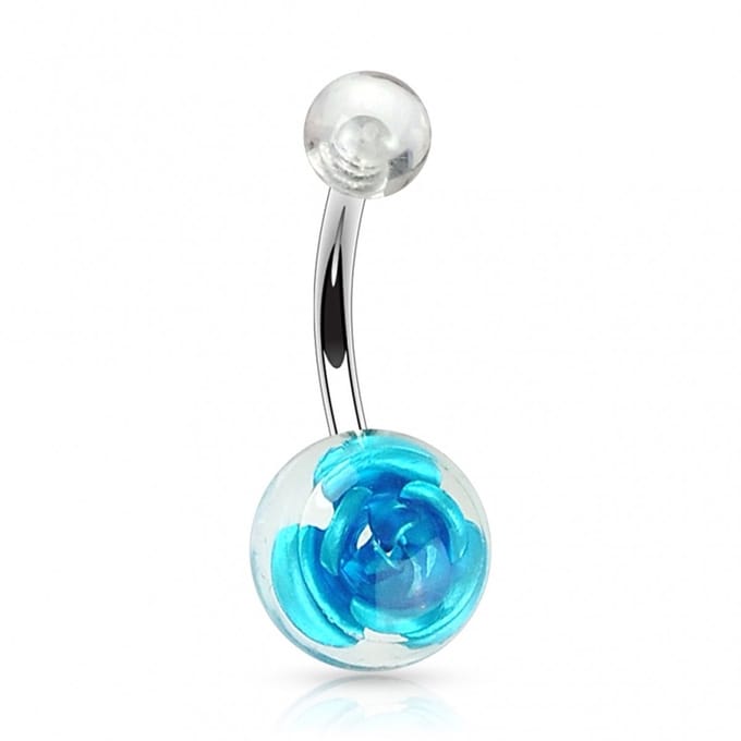 Piercing roos balletje - aqua - LMPiercings