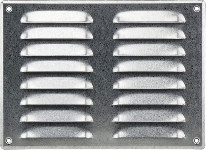 Ventilatie rooster - Roestvrij staal - Binnenklimaat verbeteren - Met insectenwering - 260 x 190 mm - Zinkkleurig