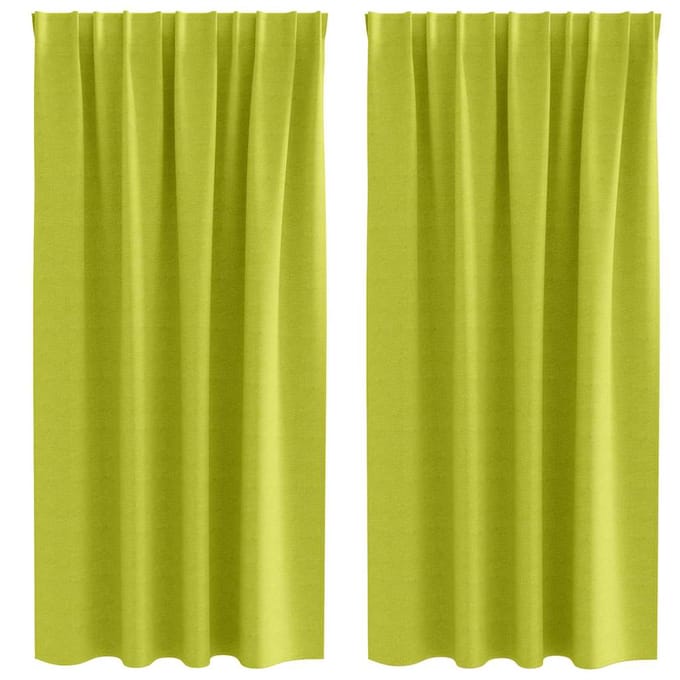 vidaXL - Blackout - Gordijnen - met - Ringen - 2 - st - Groen - 175 - x - 140 - cm - Polyester