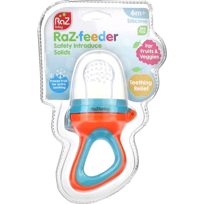 RaZbaby, Raz-feeder, 6m+, rood & blauw, 1 feeder white
