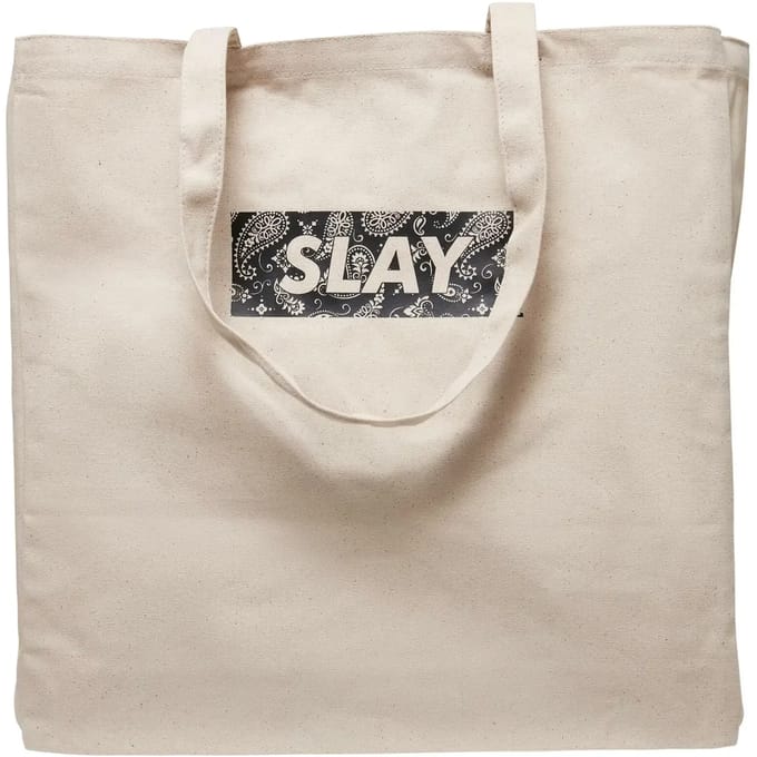 Mister Tee - SLAY Oversize Canvas Tote bag - Wit