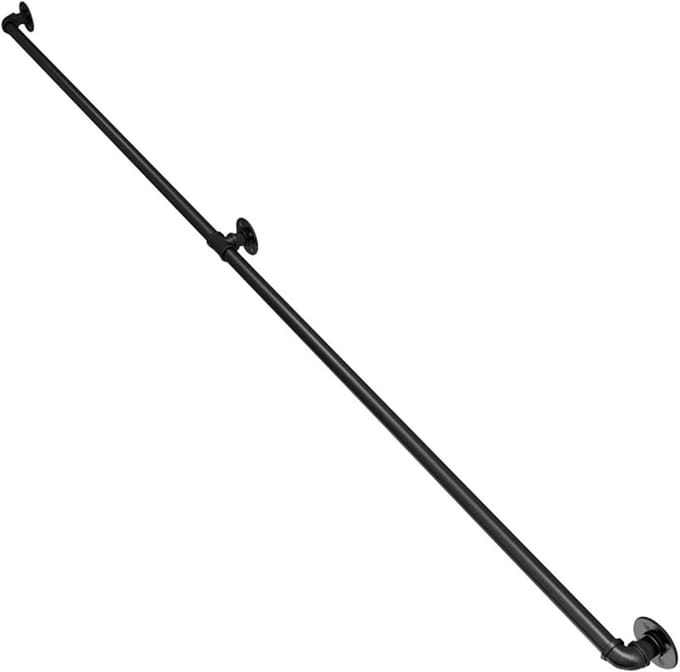 Trapleuning Beugels - Muursteunen - Veiligheid Verhogend - Robuust Metaal - 1 Meter - Zwart