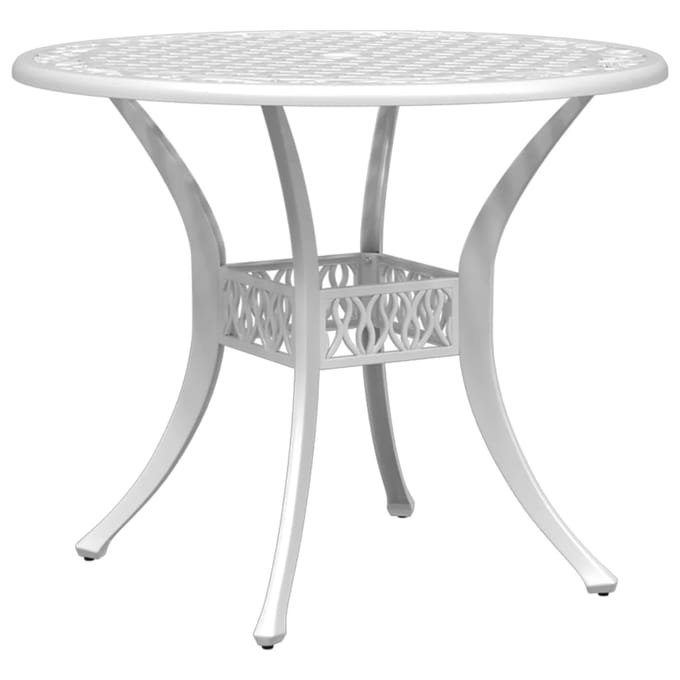 vidaXL - 3-delige - Bistroset - gietaluminium - wit